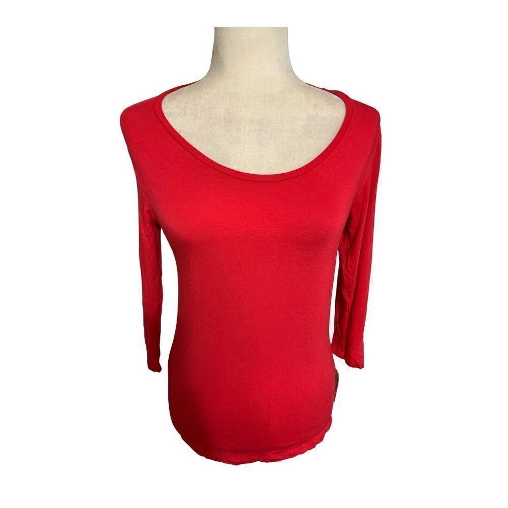 majestic paris new womens solid pantone pink long sleeve top t shirt 2 $138